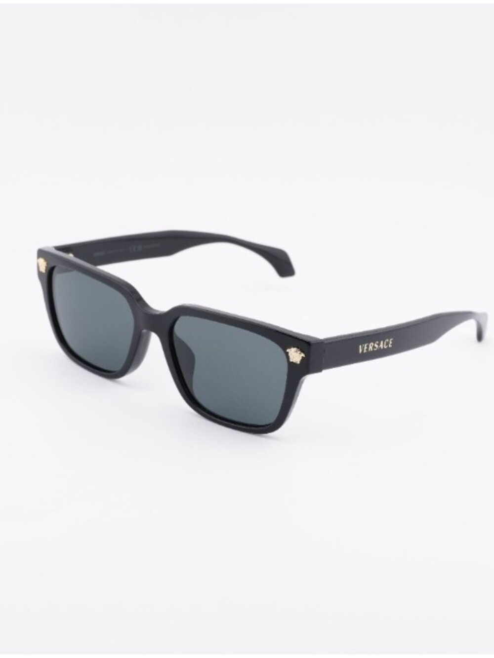 Versace VE4513D GB1/87 Sunglasses Black Rectangle Frame, Dark Grey Lenses
